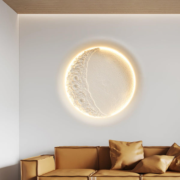 DEMI LUNE | Applique murale blanche au design lunaire réaliste