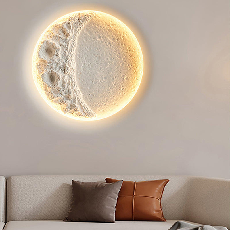 DEMI LUNE | Applique murale blanche au design lunaire réaliste