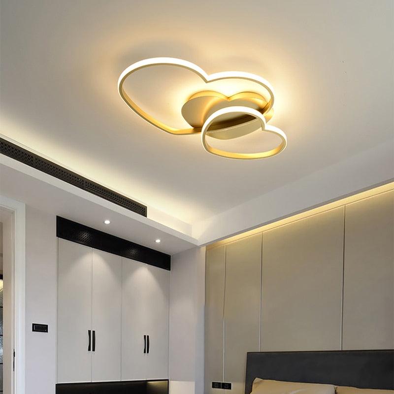 Plafonnier LED Design Rose avec 2 Lumières - Éclairage Moderne pour Salon et Chambre, Acrylique Élégant-2