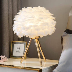 PLUME | Lampe de chevet avec plumes élégantes pour une ambiance douce et raffinée