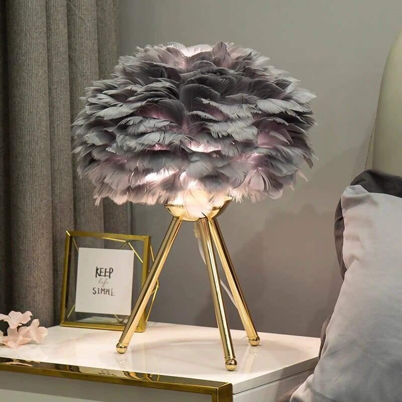 PLUME | Lampe de chevet avec plumes élégantes pour une ambiance douce et raffinée