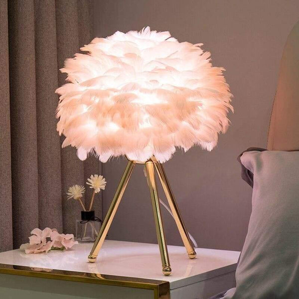 PLUME | Lampe de chevet avec plumes élégantes pour une ambiance douce et raffinée