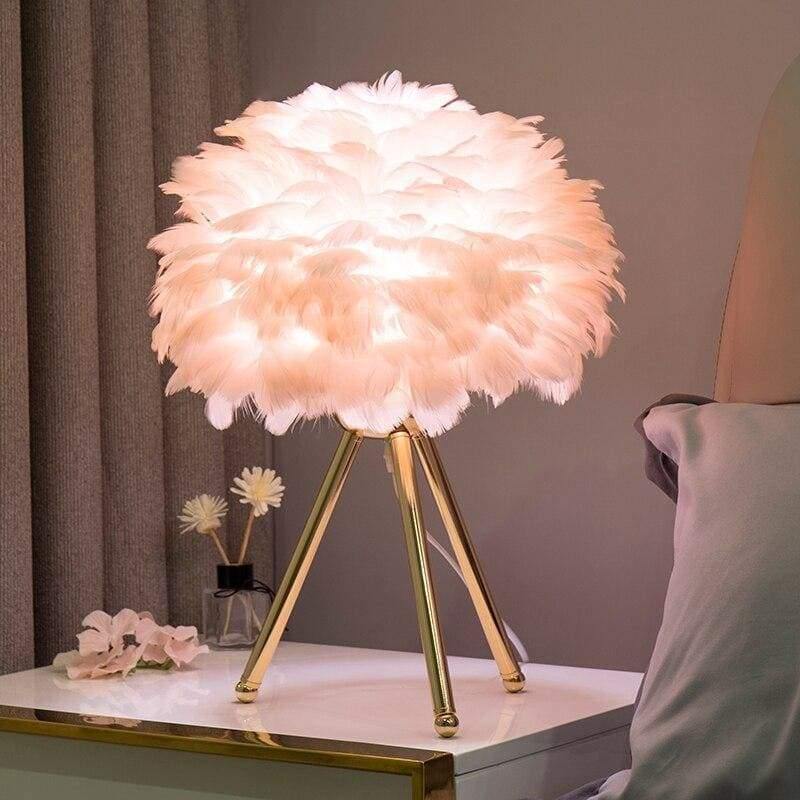 PLUME | Lampe de chevet avec plumes élégantes pour une ambiance douce et raffinée