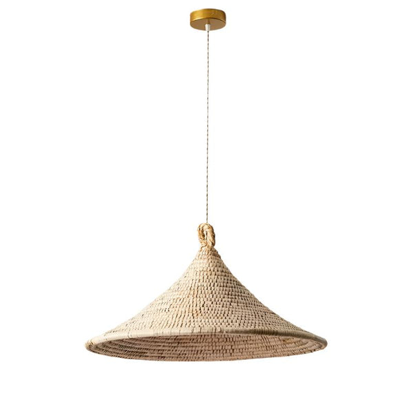 Suspension en rotin | Plafonnier conique au design asiatique