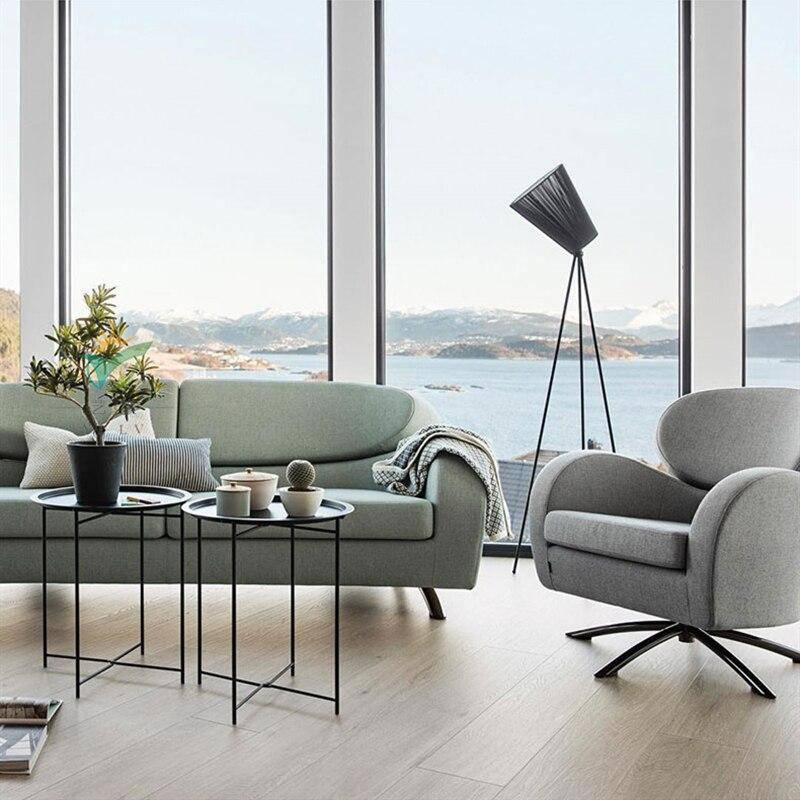 Lampadaire Design Scandinave Trépied en Aluminium - Éclairage Moderne pour Salon, 200 cm, Lumière Chaude E27-3