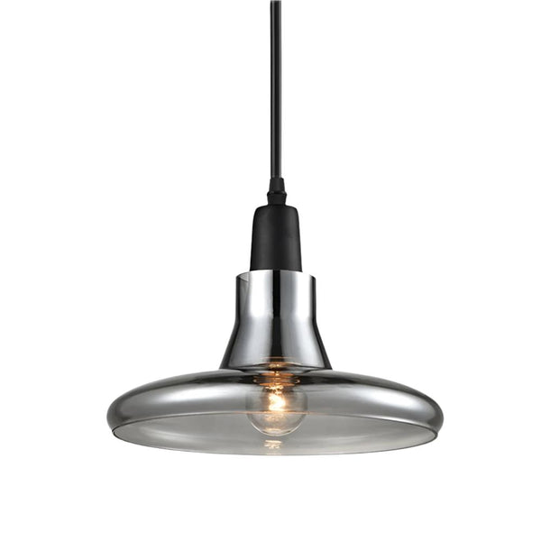 Suspension en verre fumé | Plafonnier design industriel gris