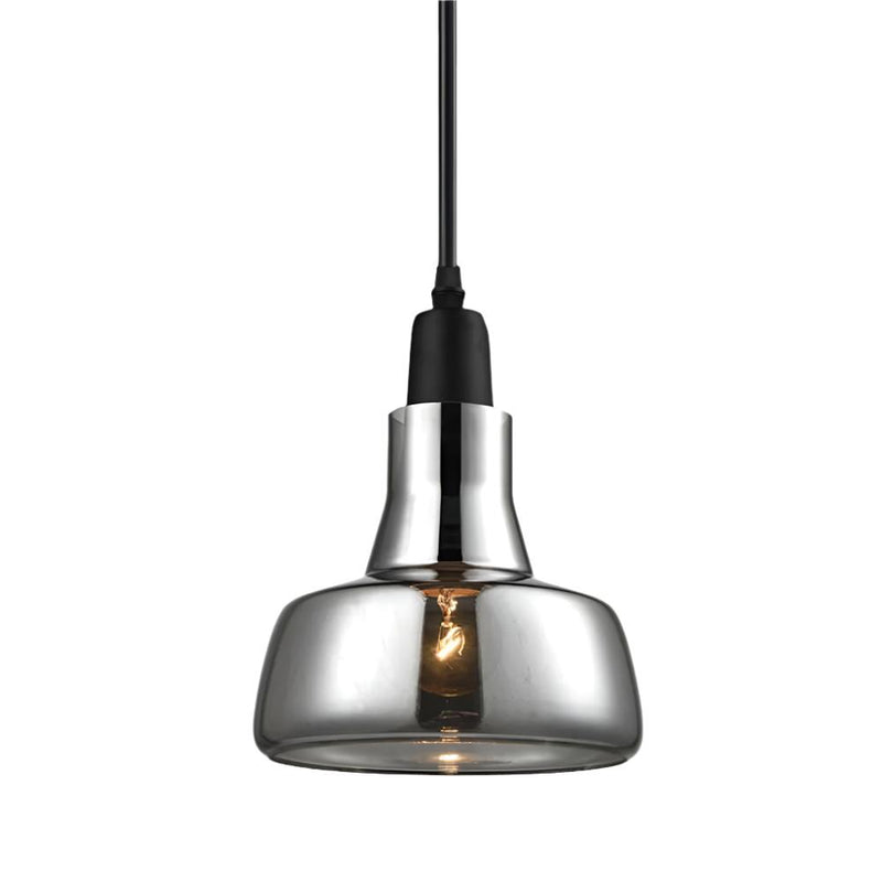 Suspension en verre fumé | Plafonnier design industriel gris