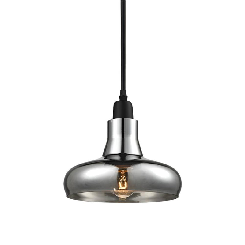 Suspension en verre fumé | Plafonnier design industriel gris